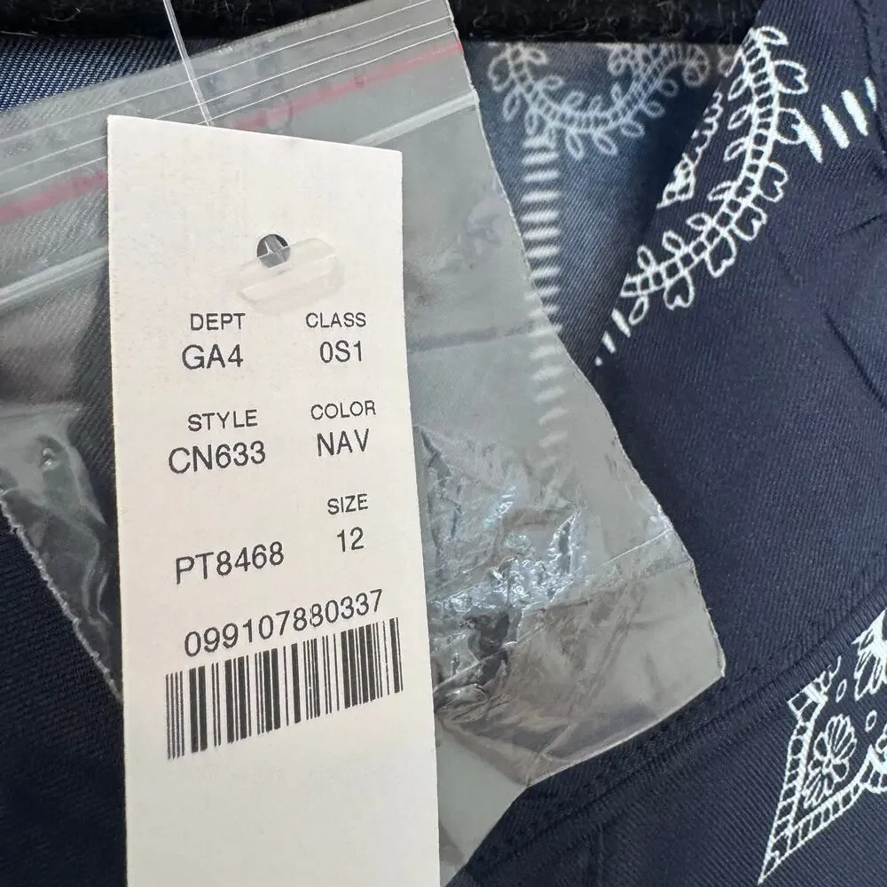 J. Crew Women's Relaxed-Fit Shirt-Dress in Bandana Print Navy Size 12 NWT